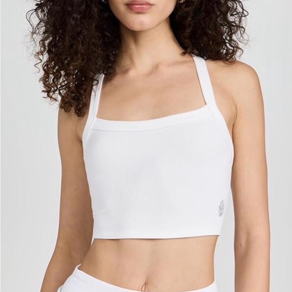Free People Movement All Clear Ribbed Crop White Cami